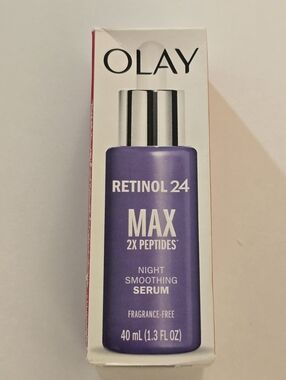 OLAY Retinol 24 Max 2x Peptides Night Smoothnig Serum 1.3oz
